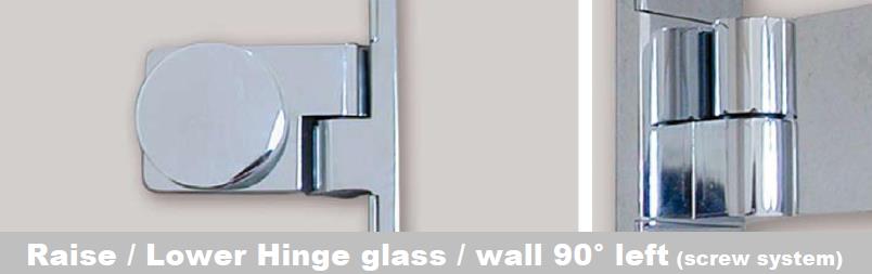 Raise - Lower Hinge glass / wall 90° left